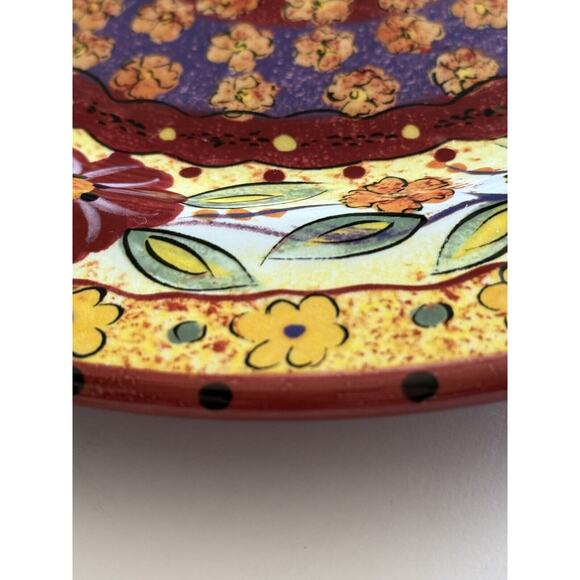 Pier 1 Helena 10.75" Dinner Plate Hand Painted Earthenware Discontinued EUC - Picture 6 of 11